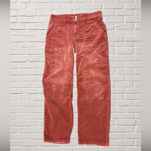 Pilcro The Wanderer Corduroy Carpenter Pants Rust Wide Wale Utility Size 30